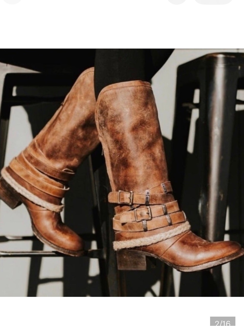 Freebird by Steven Women's Drove Boots with Straps- Tan leather - Size 7 - Picture 2 of 10